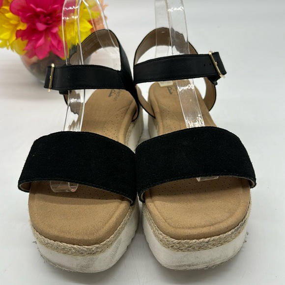 Clark's Collection Black Platform Sandals Size 10 MCS6359F - Picture 2 of 7